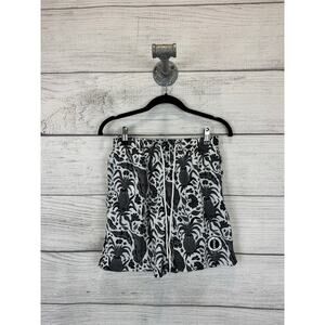 Cove Men's Black & White Tropical Printed Drawstring Swim Trunks Size Small